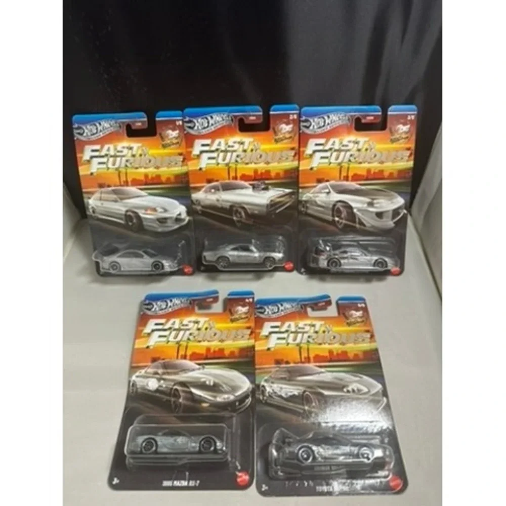 Hot Wheels Fast & Furious Silver Series 25th Anniversary Set 5 Cars 1:64